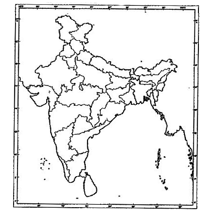 (A) Locate and label the place on the given outline political map of India:   (a) The place where the Jallianwala Bagh Massacre took place.   (b) The place where the Indian National Congress Session was held in 1927       B. The following features are to be located and labelled on the given India political outline map :   (a) Kandla - Major Sea port   (b) Hirakud Dam   Identify the features marked on the same given India political map and write their names :   (c ) A type of Soil   (d) Iron Ore Mine