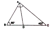 In the adjoining figure, AD bisects angleA. Arrange AB, BD and DC in the descending order of their lengths.