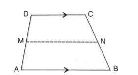The figure, given below, shows a trapezium ABCD. M and N are the mid-points of the nonparallel sides AD and BC respectively. Find:       AB, if DC = 20 cm and MN = 27 cm