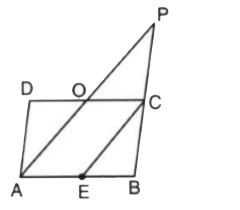 In parallelogram ABCD, E is the mid-point of AB and AP is parallel to EC which meets DC at point O and BC produced at P. Prove that:      PB=2AD