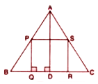 ABC is an isosceles triangle in which AB=AC =20 cm and BC=24 cm. PQRS is a rectangle drawn inside the isosceles triangle. Given PQ=SR=y cm and PS=QR=2x cm.   Prove that : y =16 -(4x)/(3).