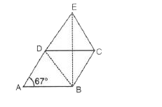 In the given figure, ABCD is a rhombus with angle A= 67^(@)      If DEC is an equilateral triangle, calculate:   angleCBE