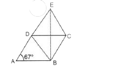 In the given figure, ABCD is a rhombus with angle A= 67^(@)      If DEC is an equilateral triangle, calculate:    angleDBE