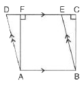 In the given figure, if area of triangle ADE is 60cm^(@), giving reason, the area of :   (i) parallelogram ABED,   (ii) rectangle ABCF,   (iii) triangle ABE.
