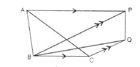 In the given figure, AP is parallel to BC, BP is parallel to CQ. Prove that the areas of triangles ABC and BQP are equal.