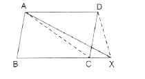 In the given figure, ABCD is a parallelogram BC is produced to point X. prove that :