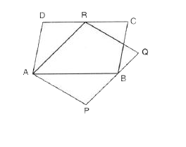 The given figure shows parallelograms ABCD and APQR. Show that these parallelograms are equal in area.   [Join B and R]