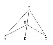 In the given figure, AD is median of DeltaABC and E is any point on median AD. Prove that Area (DeltaABE) = Area (DeltaACE)
