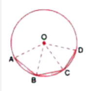 In the given figure, AB = BC = DC and angleAOB = 50^(@)        angleAOC =?