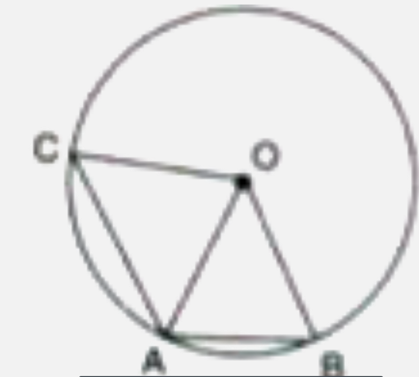 In the given figure, O is the centre of a circle, AB is a side of regular octagon and AC is a side of regular hexagon.  Find :     angleAOC