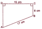 The given figure shows a trapezium ABCD in which AB = 17 cm, BC = 8 cm and CD = 15 cm. Find the area and perimeter of the trapezium.