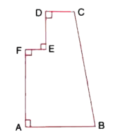 The figure given below shows the cross-section of a concrete structure. Calculate the area of cross-section if AB = 1.8 m, CD = 0.6 m, DE = 0.8 m, EF = 0.3 m and AF = 1.2 m.