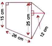 Calculate the area of the figure given below : which is not drwn to scale.