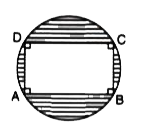 The given figure shows a rectangle ABCD inscribed in a circle as shown alongside.   If AB = 28 cm and BC = 21 cm, find the area of the shaded portion of the given figure.