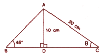 Use the information, given in the adjoining figure, to find :      (i) length of BD