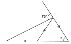 Find the numerical vlaue of x from the diagram  given below.