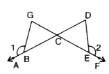 In the given figure , BC = CE and  angle 1 = angle 2.   Prove that :    Delta GCB = Delta DCB  .