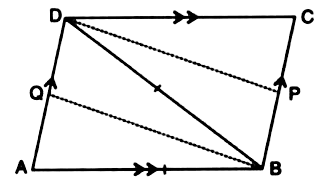 In the diagram below, P and Q are midpoints of sides BC and AD respectively of the parallelogram ABCD. If side AB = diagonal BD: prove that the quadrilateral BPDQ is a rectangle.