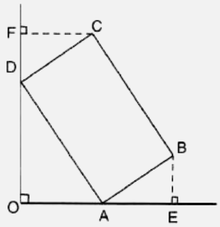 In the given figures , ABCD is a rectangle    Prove that : Delta ABE ~= Delta CDF.