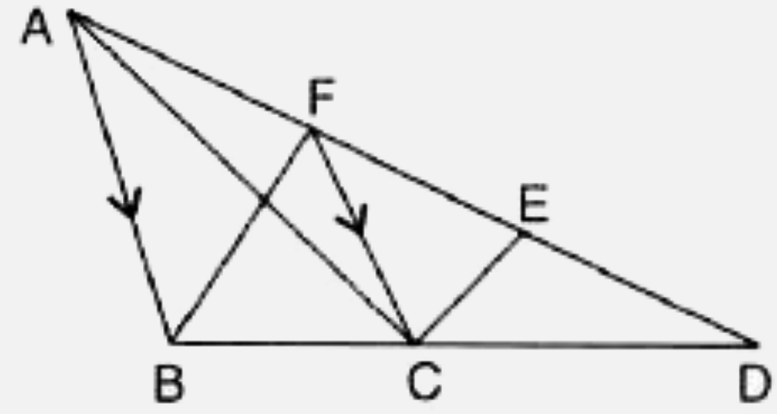 In the following figure, F and E are points on the side AD of the triangle ABD. Through F a line is drawn parallel  to AB  to meet BD at point C .   Prove that : ar  (Delta ACE ) =  ar (quad . BCEF )