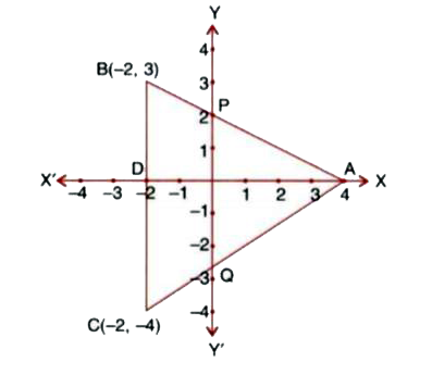 In the figure, given, ABC is a triangle and BC is parallel to the y-axis. AB and AC intersect the y-axis at P and Q respectively.      Find the length of AB and AC.