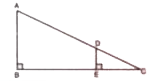 In the given figure, AB and DE are perpendiculars to BC. If AB = 9 cm, DE = 3 cm and AC = 24 cm, calculate AD.