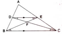 In the given figure, DE is parallel to the base BC of triangle ABC and AD: DB = 5: 3. Find the ratio :      (AD)/(AB) and then (DE)/(BC)