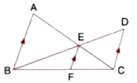 In the given figure, AB////EF////DC, AB = 67.5 cm, DC = 40.5 cm and AE = 52.5 cm.      Name the three pairs of similar triangles.