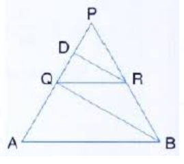 In the given figure, QR is parallel to AB and DR is parallel to QB.      Prove that : PQ^2 = PD xx PA.