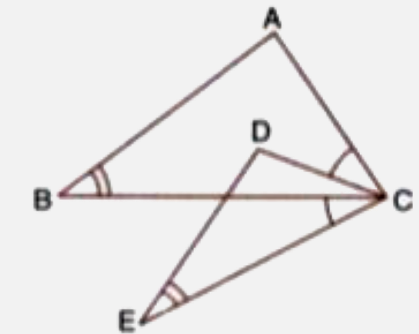 In the given figure, /B = /E, /ACD = /BCE, AB = 10.4 cm and DE = 7.8 cm. Find the ratio between areas of the Delta ABC and Delta DEC.