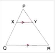 The given figure shows P a triangle PQR in which XY is parallel to QR. If PX : XQ = 1:3 and QR = 9 cm, find the length of XY. Further, if the area of DeltaPXY = x cm^2, find, in terms of x, the area of :   trapezium XQRY.