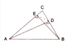 The following figure shows a triangle ABC in which AD and BE are perpendiculars to BC and AC respectively. Show that :   DeltaABC ~ DeltaDEC