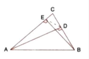 The following figure shows a triangle ABC in which AD and BE are perpendiculars to BC and AC respectively. Show that :   CD xx AB = CA xx DE