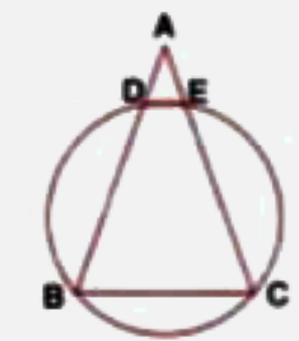 In the given figure AB = AC . Prove that DECB is an isoseles traqezium.