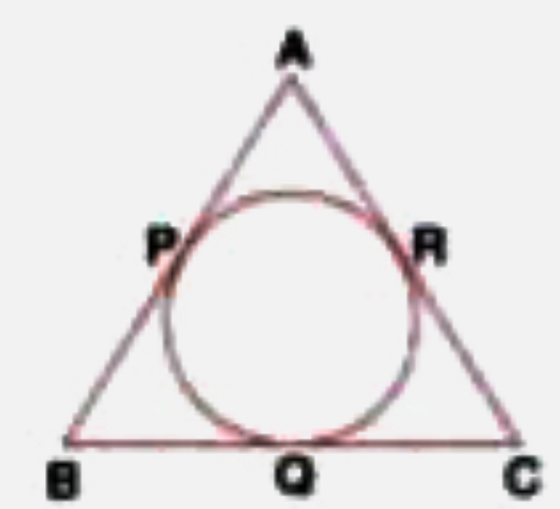 From the given figure, prove that :   AP+BQ+CR=BP+CQ+AR  Also show that   AP+BQ+CR=1/2xx