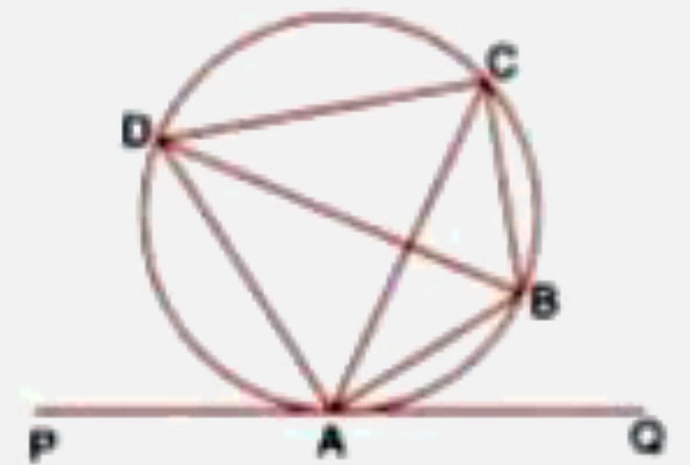 In the given PQ is a tangent to the circle at A. AB and AD are bisectors of /CAQ and /PAC. If /BAQ=30^(@), prove that: BD is diameter of the circle.