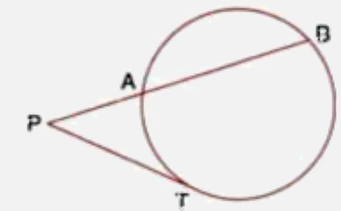 In the given figure   tangent PT=12.5 cm and PA=10cm, find AB.