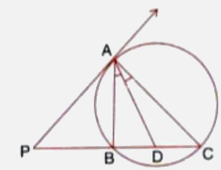 In the figure PA is a tangent to the circle, PBC is secant and AD bisects angle BAC.   Show that triangle PAD is an isosceles triangle. Also, show that:      /CAD=1/2[/PBA-/PAB]