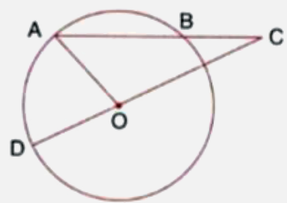 In the figure AB is the chord of a circle with centre O and DOC is a line segment such that BC=DO. If /C=20^(@), find angle AOD.