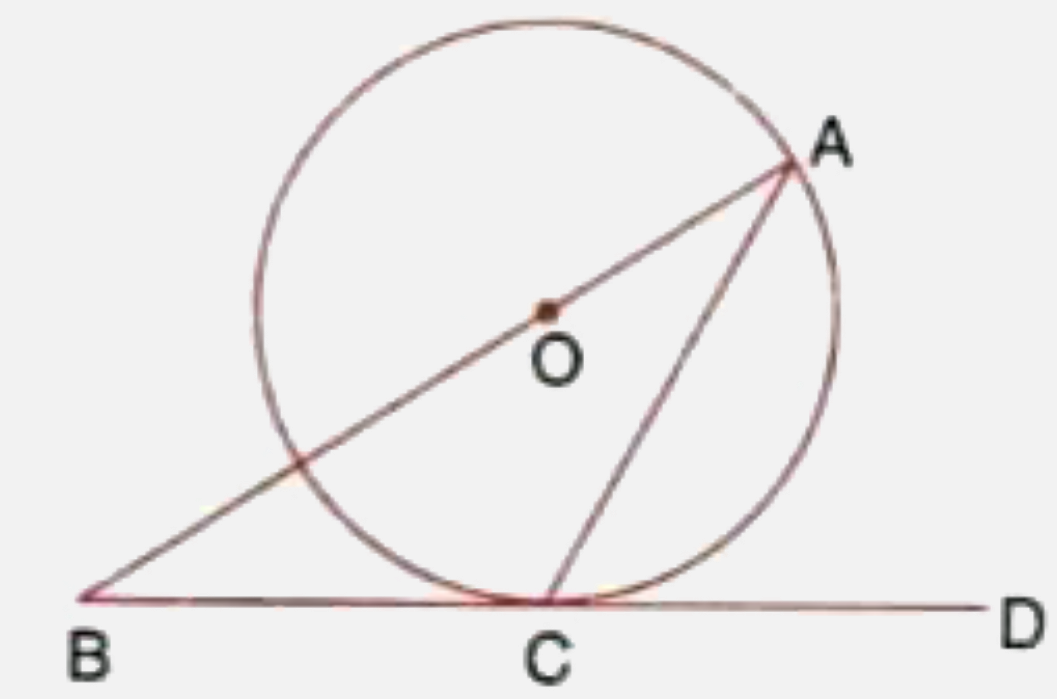 The given figure shows a circle with centre O and BCD is tangent to it at C. Show that   /ACD+/BAC=90^(@)