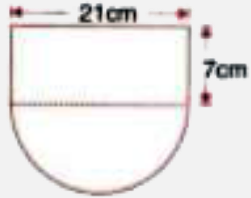 The given figure shows the cross-section of a water channel consisting of a rectangle and a semi-circle. Assuming that the channel is always full, find the        volume of water discharged through it in one minute if water is flowing at the rate of 20 cm per second. Give your answer in cubic metres correct to one place of decimal.