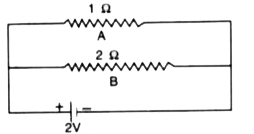 Calculate the current flowing through each of the resistors A and B in the circuit shown in Fig.