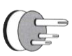 The diagram in Fig. shows a three pin plug. Label the three pins.         Why is the top pin thicker and longer than the other two ?