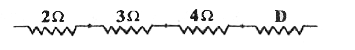 चित्र में परिपथ का समतुल्य प्रतिरोध 18Ω है। D का प्रतिरोध है