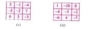 किस मायावी वर्ग (magic square)  में प्रत्येक पंक्ति, प्रत्येक स्तंभ एवं प्रत्येक विकर्ण की संख्याओं का योग समान होता है । बताइये निम्नलिखित में से कौन-सा वर्ग एक मायावी वर्ग है।