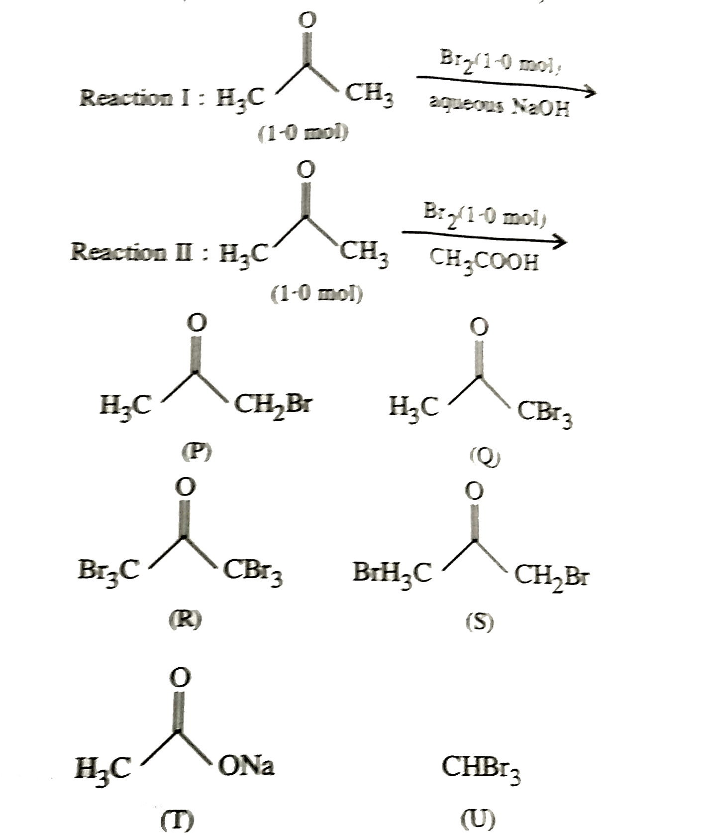 After completion of the reaction (I and II), the orgnanic compound(s) in the reaction mixtures is(are)