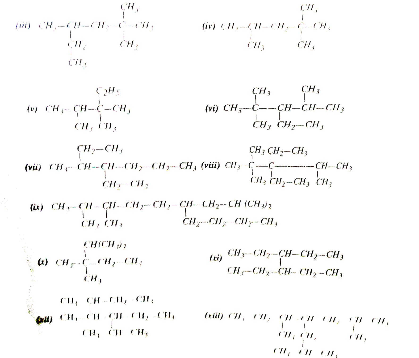 Write the IUPAC names of the following compounds   (i) {:(CH(3)-CH-CH-CH(3)),(