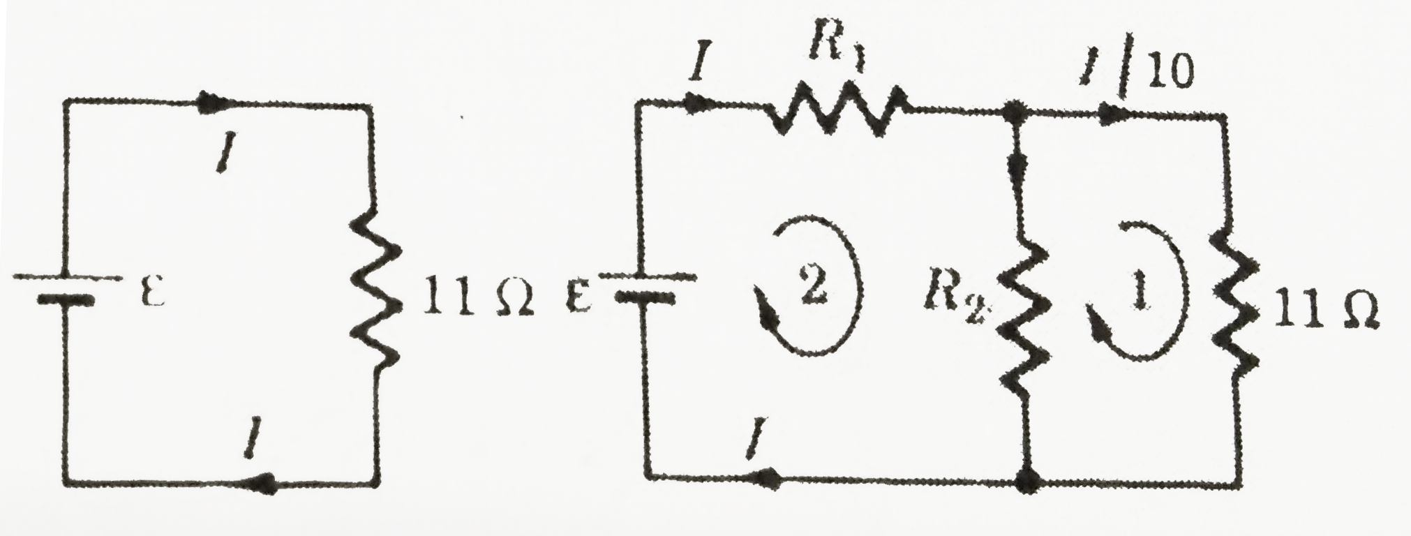What does the ammeter A read in the circuit shown in figure? What if the positions of the cell and the ammeter are interchanged?