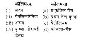 कॉलम-A' में दिए गए शब्दों का मिलान 'कॉलम-B' से कीजिए