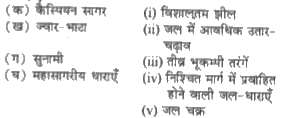 निम्नलिखित स्तंभों को मिलाकर सही जोडे बनाइए